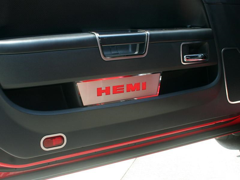 "Hemi" Stainless Door Panel Covers 08-14 Dodge Challenger - Click Image to Close